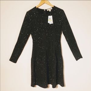 NWT MICHAEL kors black and gold dress